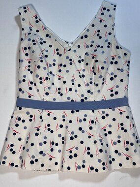 BODEN Peplum V Neck Printed Top 8
